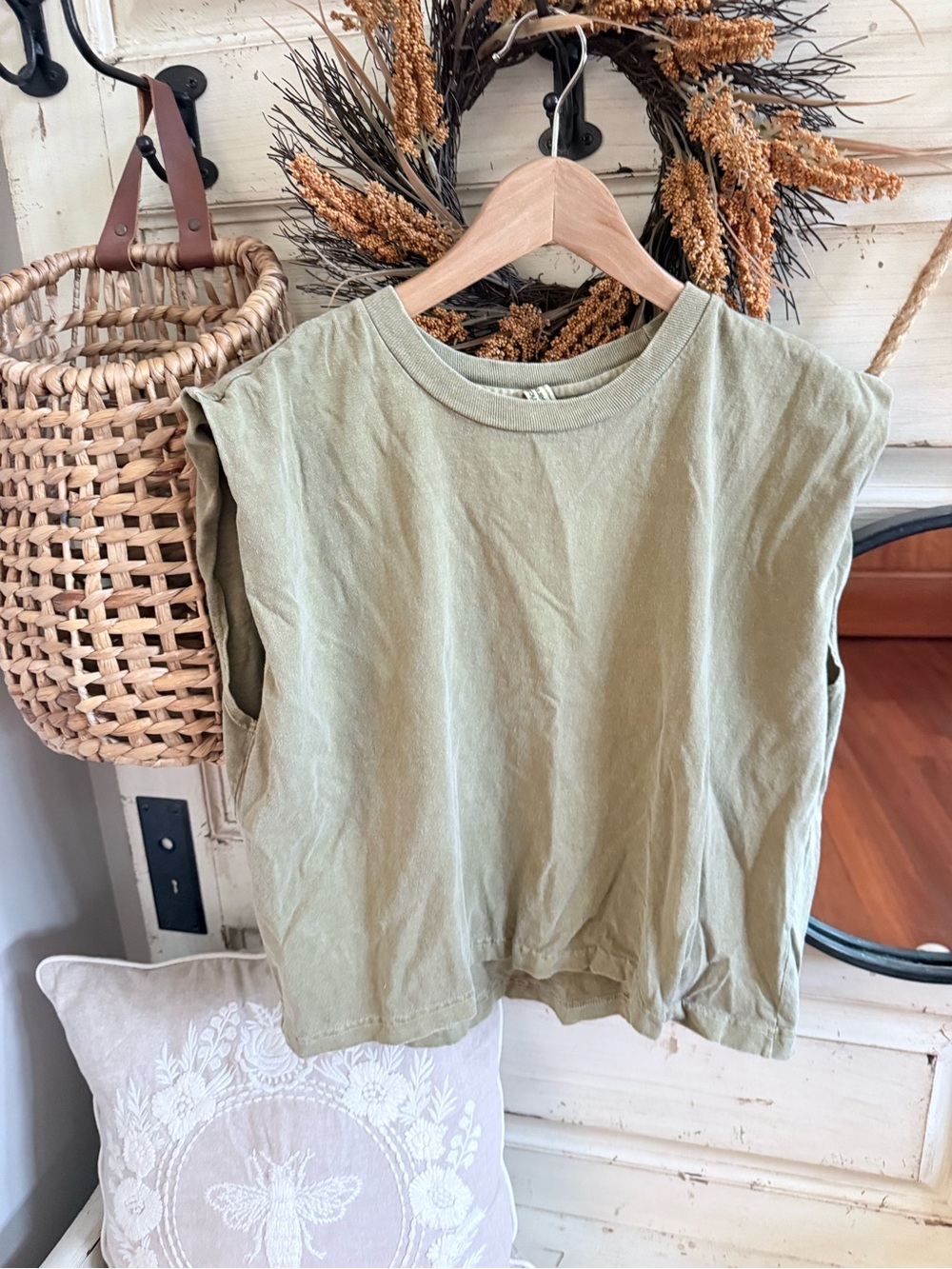 American Apparel Olive Muscle Tee